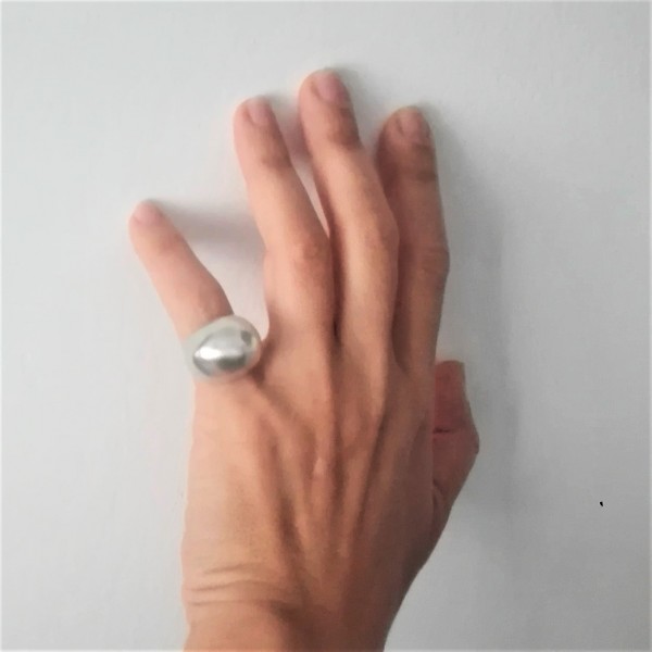 Δαχτυλίδι ασημένιο μπουλ Rinri-1